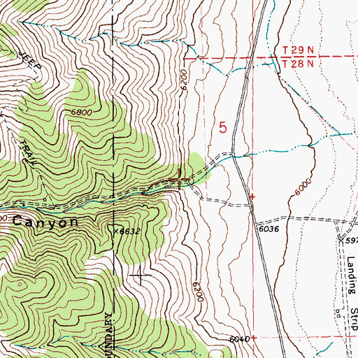 Topographic Map of Road Canyon, NV