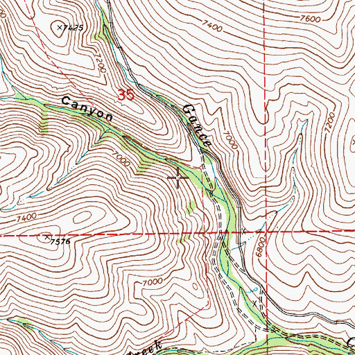 Topographic Map of Road Canyon, NV
