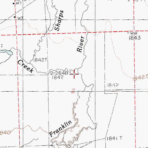 Topographic Map of Robinson Creek, NV