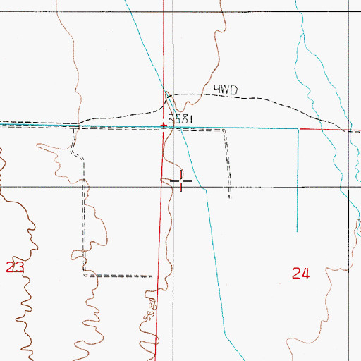 Topographic Map of Rock Creek, NV