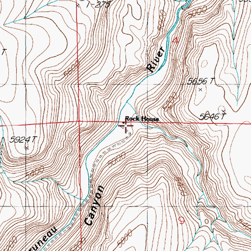 Topographic Map of Rock House, NV