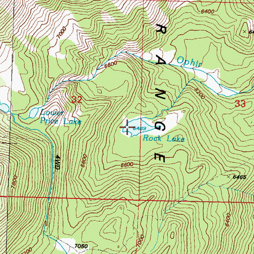 Topographic Map of Rock Lake, NV