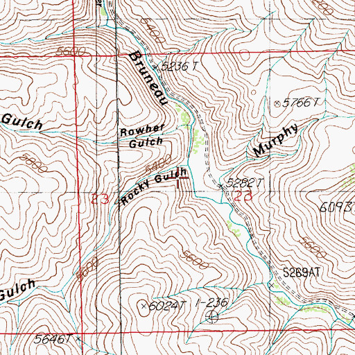 Topographic Map of Rocky Gulch, NV