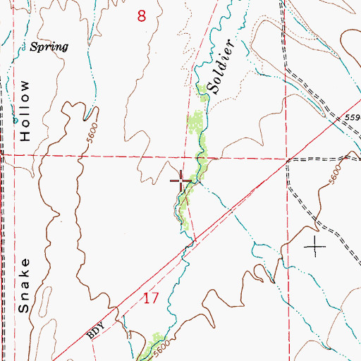 Topographic Map of Ross Creek, NV