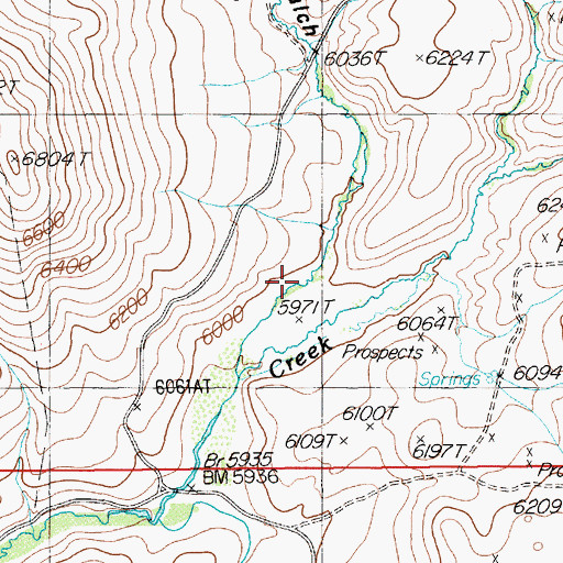 Topographic Map of Ross Gulch, NV
