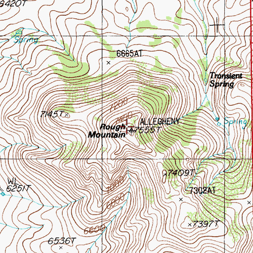 Topographic Map of Rough Mountain, NV