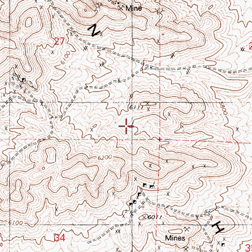 Topographic Map of Royston Hills, NV