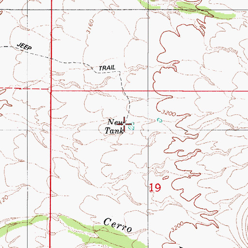 Topographic Map of New Tank, AZ