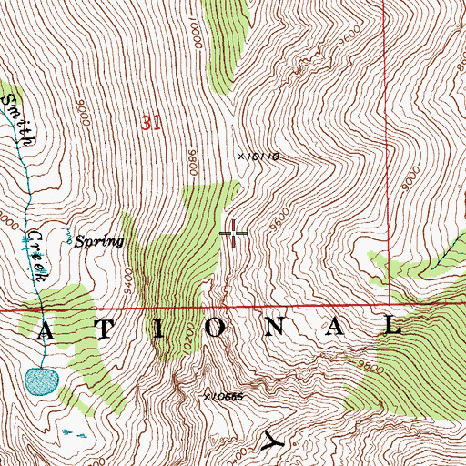 Topographic Map of Ruby Mountains, NV