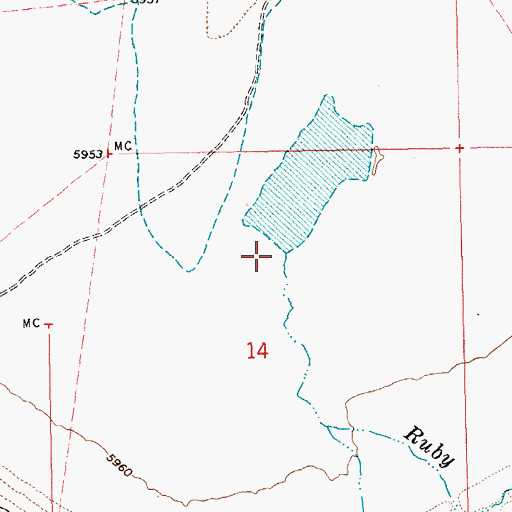 Topographic Map of Ruby Wash, NV
