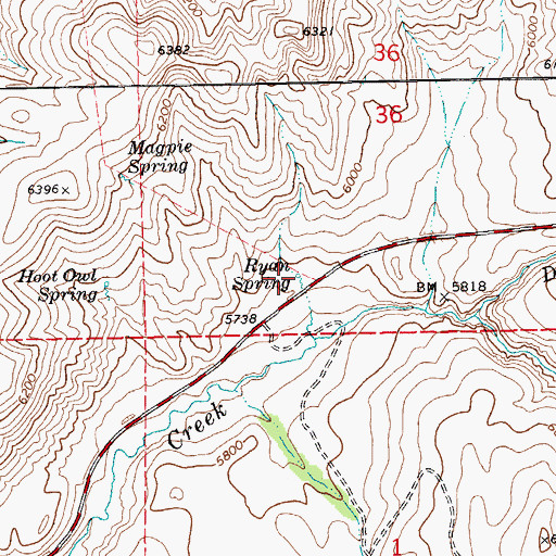 Topographic Map of Ryan Spring, NV