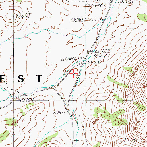 Topographic Map of Ryegrass Canyon, NV