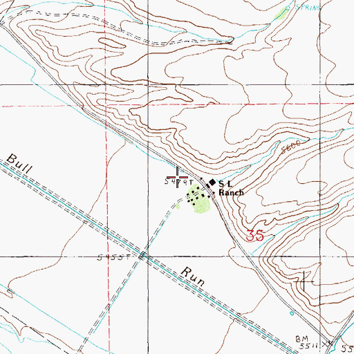 Topographic Map of S L Ranch, NV