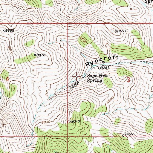 Topographic Map of Sage Hen Spring, NV