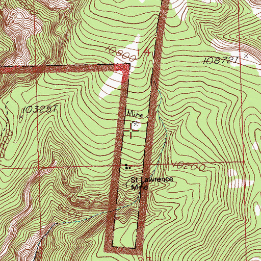 Topographic Map of Saint Lawrence Mine, NV