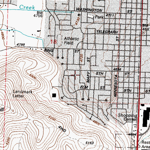 Topographic Map of Saint Teresa of Avila Catholic School, NV