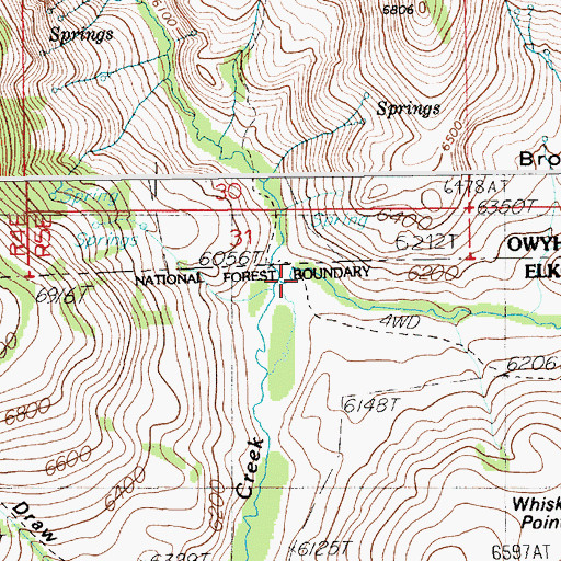 Topographic Map of Salmon Creek, NV