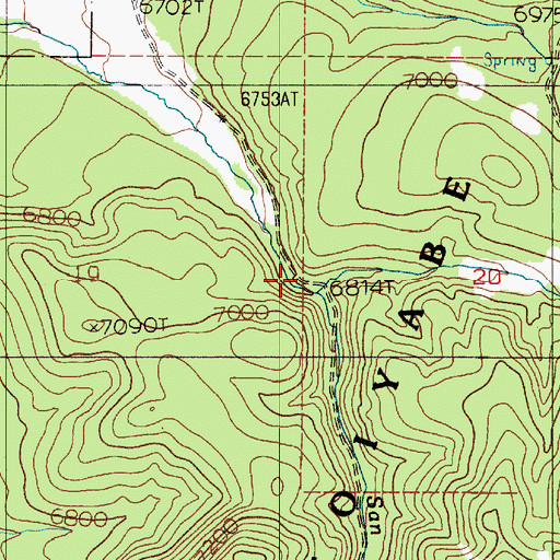 Topographic Map of San Juan Creek, NV