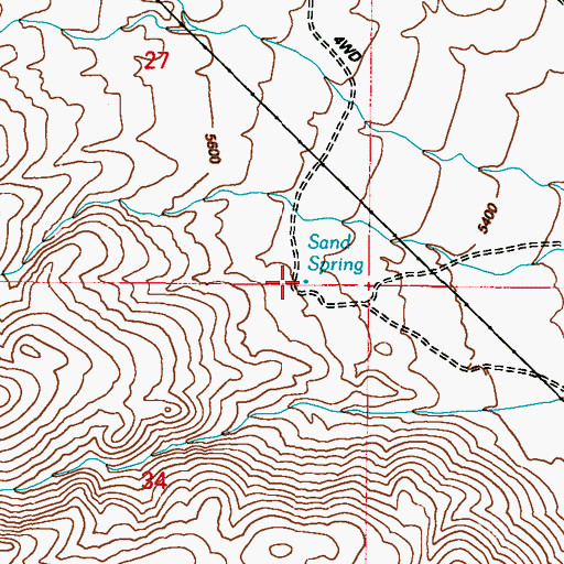 Topographic Map of Sand Spring, NV