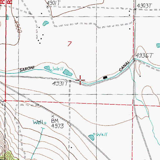 Topographic Map of Saroni Canal, NV