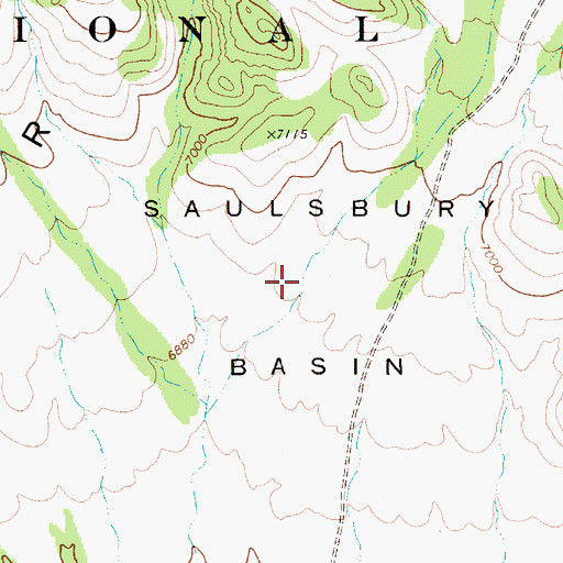 Topographic Map of Saulsbury Basin, NV