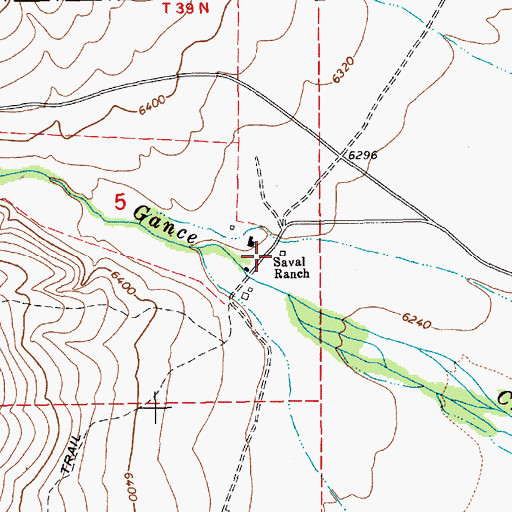 Topographic Map of Saval Ranch, NV
