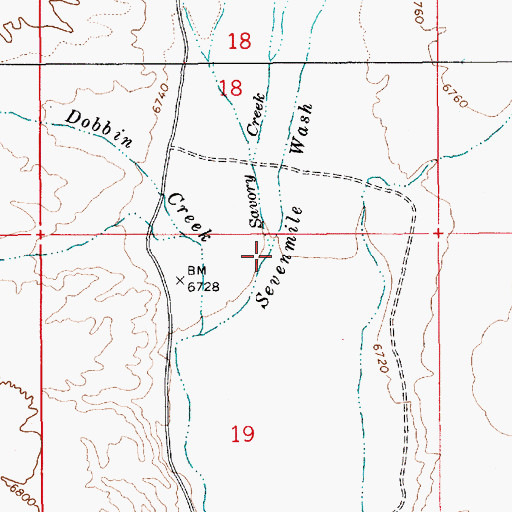 Topographic Map of Savory Creek, NV