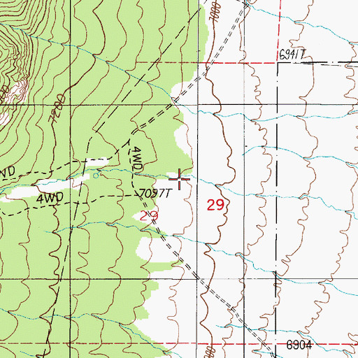 Topographic Map of Sawmill Canyon, NV