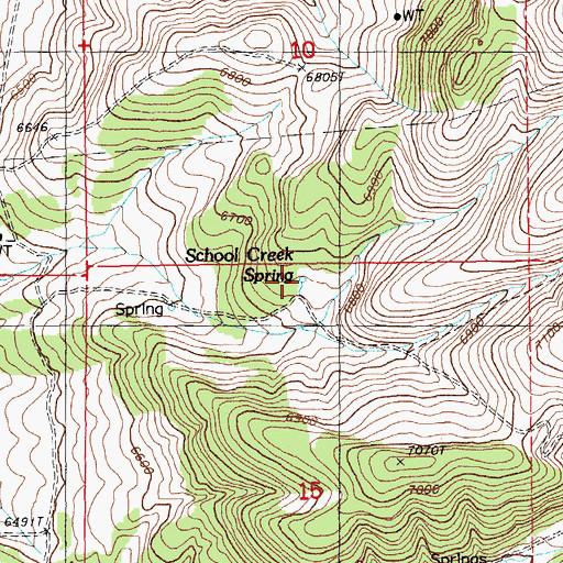 Topographic Map of School Creek Spring, NV