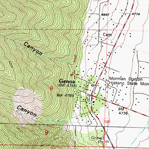 Topographic Map of Schoolhouse Canyon, NV