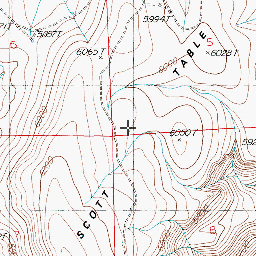 Topographic Map of Scott Table, NV