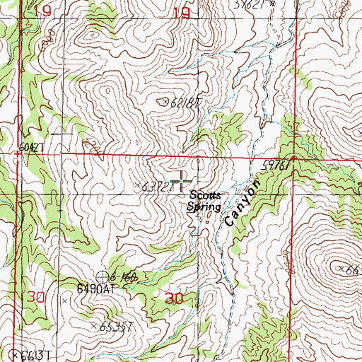 Topographic Map of Scotts Spring, NV