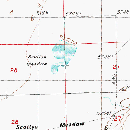 Topographic Map of Scottys Meadow, NV
