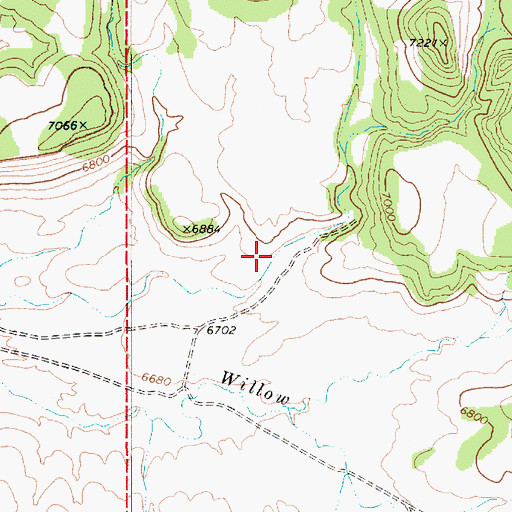 Topographic Map of Secret Spring Canyon, NV