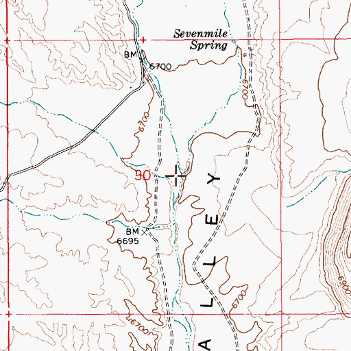 Topographic Map of Sevenmile Wash, NV