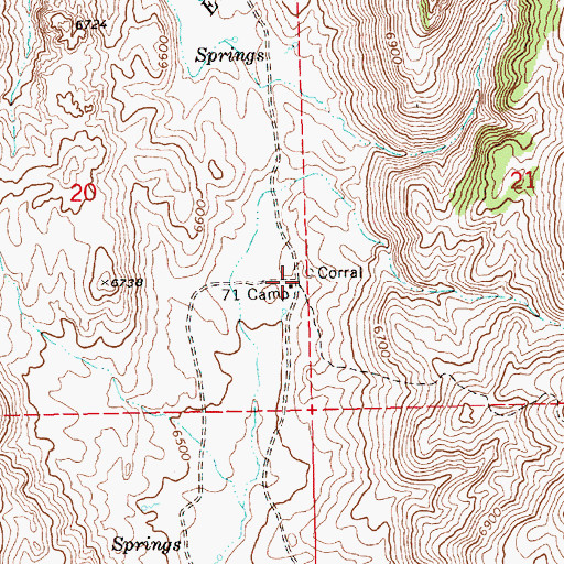 Topographic Map of Seventyone Camp, NV