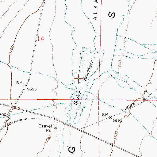 Topographic Map of Seyler Reservoir, NV