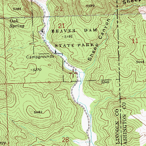 Topographic Map of Sheep Canyon, NV
