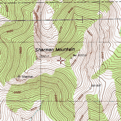 Topographic Map of Sherman Mountain, NV