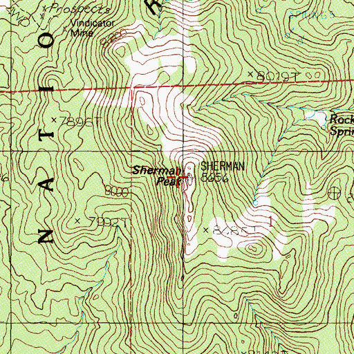 Topographic Map of Sherman Peak, NV