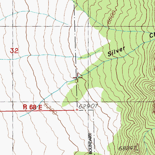Topographic Map of Silver Chief Canyon, NV