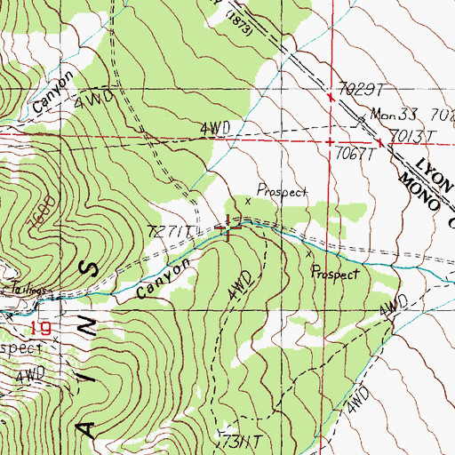 Topographic Map of Silverado Canyon, NV