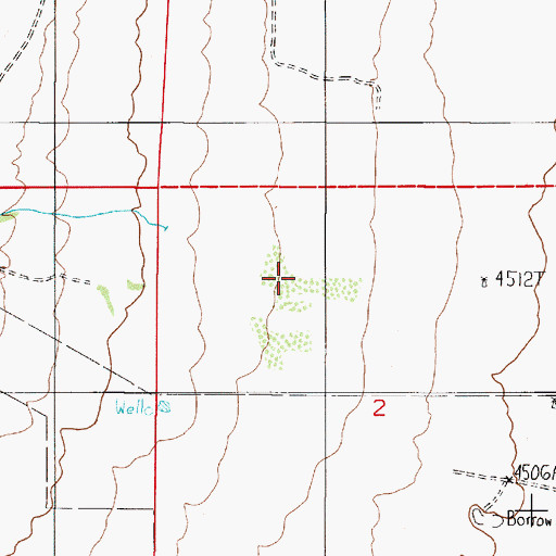 Topographic Map of Singas Creek, NV