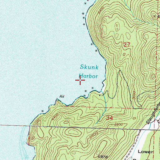 Topographic Map of Skunk Harbor, NV