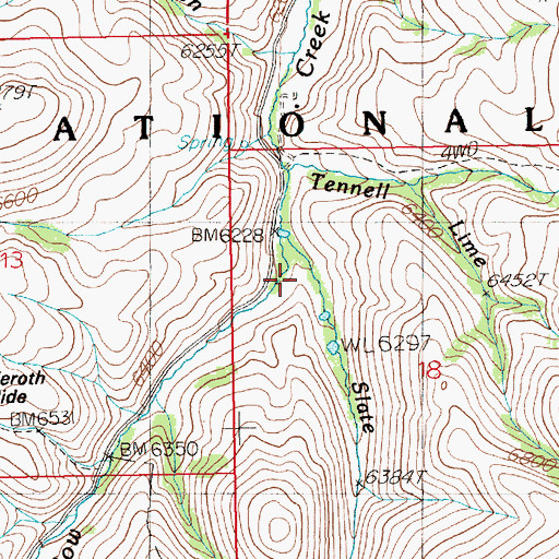 Topographic Map of Slate Creek, NV
