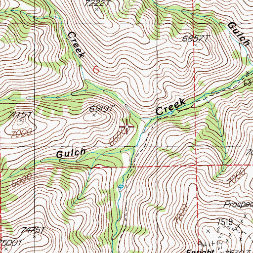 Topographic Map of Slaterock Creek, NV