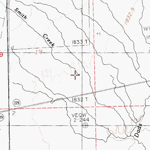 Topographic Map of Smith Creek, NV