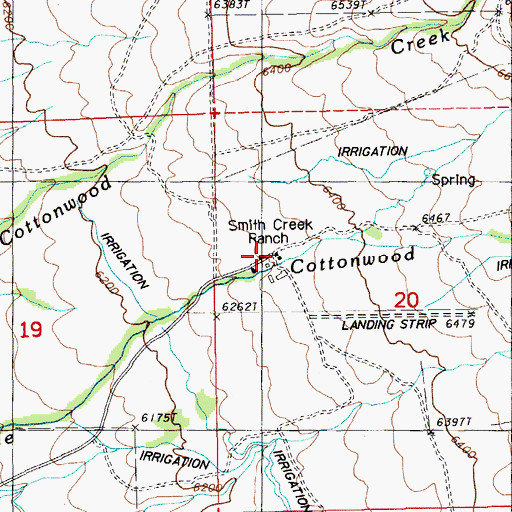 Topographic Map of Smith Creek Ranch, NV