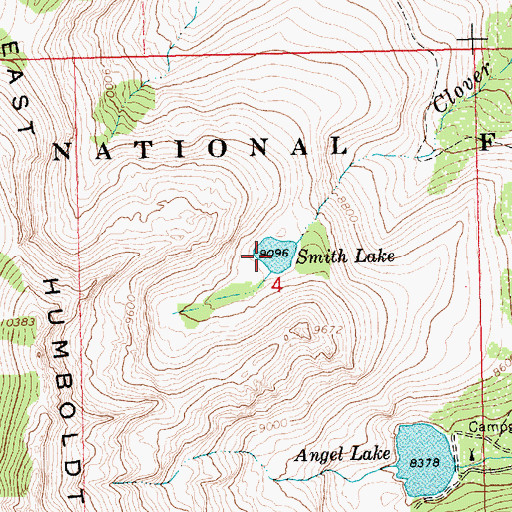 Topographic Map of Smith Lake, NV