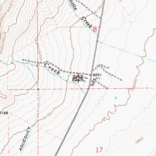Topographic Map of Smith Ranch, NV